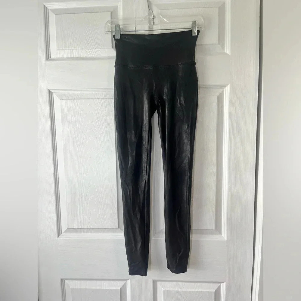 Spanx Women's Faux Leather Leggings - Med Black - Picture 3 of 5